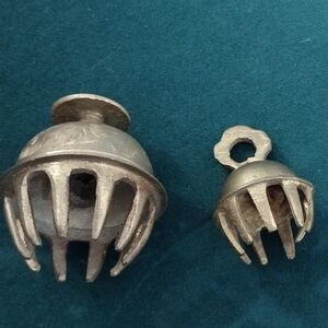 Vintage Brass Metal Claw Elephant Bells Set of 2